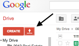 Google Drive upload button