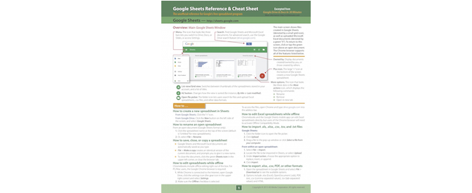 Google Sheets Cheat Sheet - Google Drive & Docs In 30 Minutes